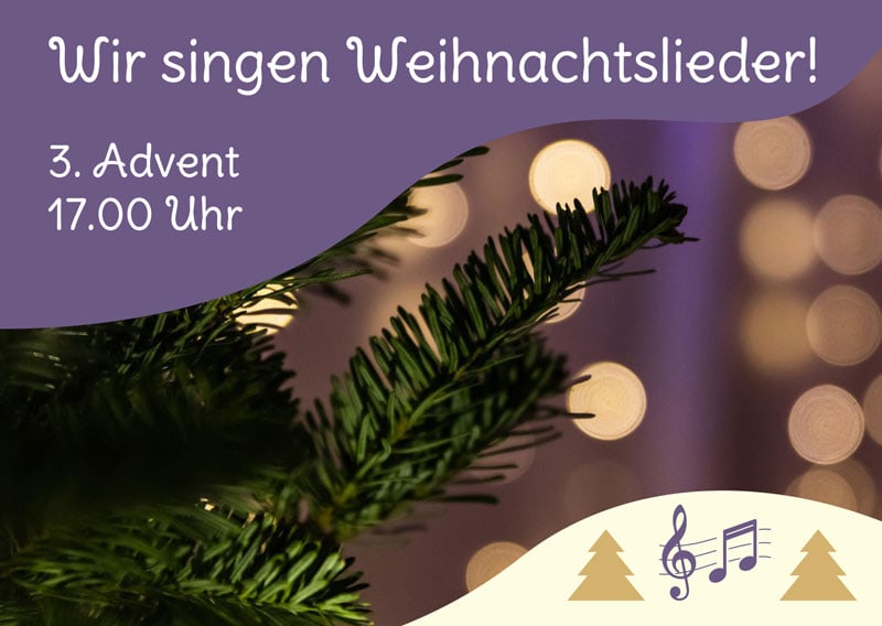 Flyer Weihnachtssingen: 3. Advent, 17.00 Uhr